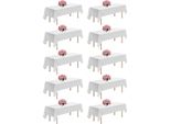 Vevor 10 X Tovaglia Da Tavola 1524X2591 Mm, Protezione Per Tovaglia Riutilizzabile, Tovaglia Lavabile In Lavatrice In Tessuto Di Poliestere Per Feste Matrimoni Banchetti Eventi Formali, Bianco