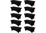 Vevor 10 X Tovaglie Elasticizzate In Spandex (Rettangolari) Adatte A Tavoli Da 1829 Mm, Lavabili Antipiega, Tovaglia Di Protezione Per Feste Matrimoni Banchetti Festival, Nero