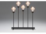 Konstsmide - Lampadario A Led In Metallo, Nero, Con Dimmer, Lampadine Intercambiabili, Con Interruttore On/Off, 5 Globi Rotondi, 10 Diodi Color Ambra, Trasformatore Interno Da 24 V, 3,5 W, Cavo Nero