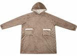 Vidaxl Coperta Con Cappuccio Cammello S In Pile E Flanella