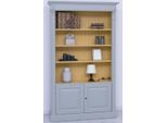 Casa Padrino Libreria In Stile Country Grigio/Giallo 120 X 39 X H. 197 Cm - Mobile In Legno Massello - Mobile Da Soggiorno - Mobile Da Ufficio - Mobili In Stile Country
