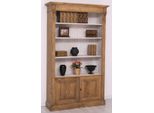 Casa Padrino Libreria In Stile Country Marrone/Grigio 120 X 39 X H. 197 Cm - Mobile In Legno Massello - Mobile Da Soggiorno - Mobile Da Ufficio - Mobili In Stile Country