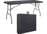 Tavolo Pieghevole Tavolo Da Buffet Tavolo Da Giardino 180Cm Tavolo Da Campeggio Pieghevole Da Giardino - Nero