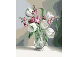 Zuty - Quadro A Diamante - Tulipani Bianchi, 40X50 Cm, Fuori Tela Su Telaio