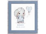 Luca-S Set Punto Croce Con Cornice "Baby Boy Ii"", Schema Di Conteggio, 23X25,5Cm"