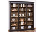 Casa Padrino Scaffale In Stile Country Nero/Marrone Scuro 180 X 39 X H. 197 Cm - Mobile In Legno Massello - Libreria - Mobile Da Soggiorno - Mobile Da Ufficio - Mobile In Stile Country