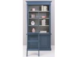 Casa Padrino Libreria In Stile Country Con Scala Blu/Grigio 120 X 51 X H. 228 Cm - Mobile In Legno Massello - Mobile A Scaffale - Mobile Da Soggiorno - Mobile Da Ufficio - Mobili In Stile Country