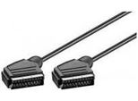 Goobay 11762 Cavo Di Collegamento Scart, Nichelato, ø 7 Mm, 0,6 M, Nero - Spina Scart (21 Pin) > Spina Scart (21 Pin)