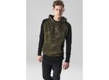 Urban Classics Camo Contrast Raglan Hoody Oliva Camo/Blu - S