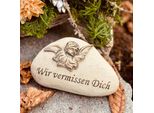 Eberin - Pietra Commemorativa Di Grandi Dimensioni Con Il Motivo "Angel"" E La Scritta ""We Miss You"" (Ci Manchi) - Color Sabbia"