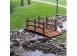 Costway Ponte In Legno Ponte In Legno Con Ringhiera Passerella In Legno Marrone Scuro 150X67X55