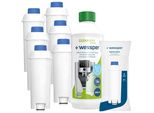 Set Wessper: 6 Cartucce Filtro Acqua Wessper Aqualunga Per Macchine Da Caffè Delonghi (Ricambio SER3017 Dls C002) + Disincrostante Wessper Cleanmax 500Ml