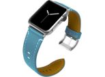 Cinturino In Pelle Per Apple Watch 49/45/44/42Mm Serie Retro Ultra/10/9/8/7/6 Blu