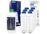 6X Filtri Per L'acqua Aquafloow Compatibili Con Delonghi + Delonghi 500Ml Ecodecalk Decalcificante