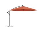 Vidaxl Ombrellone Semaforo Con Illuminazione A Led Palo In Acciaio Terracotta 350 Cm