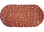 Msv Tappeto Per Doccia Tappeto Per Vasca Da Bagno Tappeto Antiscivolo "Pebble"" - Antibatterico Antiscivolo Con Ventose - Terracotta - 35 X68 Cm"