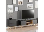Vicco Cassettiera Per Camera Da Letto Nautica, 46 X 61 Cm, Antracite/Faggio