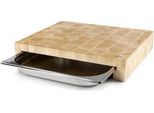 Tagliere In Legno 41,5 X 34 Cm + Vassoio In Acciaio Inox Lacor 60592