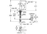 Grohe Essence Mitigeur Monocommandé Pour Lavabo, L-Size, Orientable, Saillie 127Mm, Avec Vidage à Tirette, 24174DC1, 24174DC1
