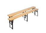 Set Di 2 Panche Pieghevoli In Legno Da 180 Cm - Oviala Munich