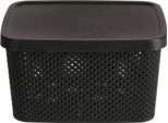 Cesto Portaoggetti In Plastica Nera 27,4 Cm X 22 Cm X 15,1 Cm