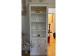Casa Padrino Mobile In Legno Massello Bianco 70 X 35 X H. 210 Cm - Libreria - Mobile A Scaffale - Mobile Da Soggiorno - Mobile Da Ufficio - Mobili In Stile Country - Arredo In Stile Country