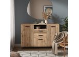 Vicco Cassettiera Per Camera Da Letto Amber, 150 X 100 Cm, Rovere/Nero