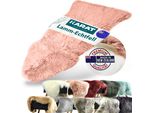 Pelliccia Vera Audrey, Soffice Pelle Di Pecora Di Rosa 90X60 Cm