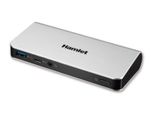 Hamlet Docking Station Collega Due Display Hdmi E Dp Con 4 Porte Usb 3.0, Lan E Audio