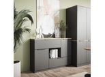 Vicco Cassettiera Per Camera Da Letto Betti, 120 X 83.6 Cm 2X Porta, 2X Cassetto E 1X Scomparto Aperto, Antracite