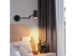 Zmh Lampada Da Parete Per Interni Lampada Da Parete Nera Faretto Da Parete Vintage Camera Da Letto Girevole Scala In Metallo Retro GU10 Per Soggiorno Corridoio