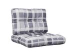 Vidaxl Cuscino Pallet 2 Pezzi In Tessuto A Quadri Grigio