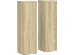 Vidaxl Supporto Per Piante 2 Pezzi Rovere Sonoma 17X17X60 Cm Materiale A Base Di Legno