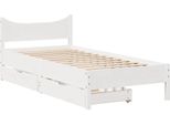 Vidaxl Letto In Legno Massiccio Con Cassetti Bianco 75X190 Cm Pino