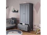 Vitalispa Armadio Per Bambini Ajaton, 83.3 X 187 Cm, Grigio