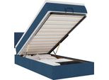 Vidaxl Ottoman Letto Con Materasso Blu 90X190 Cm Tessuto