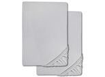 Castell Lenzuolo Fitted In Microfibra Interlock Jersey Grigio Argento 90 X 190 - 100 X 200 Cm In Confezione Da 4 Pz