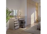 Vicco Tavolo Da Toilette Sherry, 120 Cm Con Specchio, Sgabello E Illuminazione A Led, Cachemire