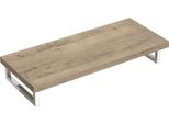 Doporro Mensola Sospesa Per Lavabo Da Appoggio 50X120 Cm In Legno Rovere Chiaro, Consolle Da Parete Per Bagno Con Staffe, Mobile Da Bagno Design Industriale Platte04