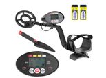 Metal Detector Con Lcd - Leggero, Bobina Impermeabile, Impugnatura Regolabile, Modalità Disc/Pinpoint, Incl. Batterie E Pala