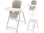 Seggiolone Kinderkraft Tulo 3 In 1 Da 6 Mesi, Regolabile In Altezza, Pieghevole, Con Vassoio E Rotelle - Beige