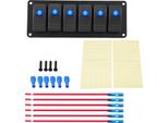 12-24V 6 Velocità Pannello Interruttore A Bilanciere Per Auto Rv Barca Yacht Marine Blue Led Led