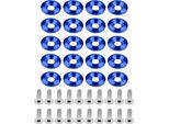 20Pcs Alluminio Paraurti / Parafango Rondella Bullone Motore Bay Dress Up Kit Blu