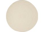 Tappeto Reversibile In Cotone, Effetto Velluto A Coste, Bianco, Ø 70 Cm