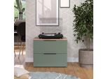 Vicco Cassettiera Per Camera Da Letto Wido, 60 X 50 Cm Con 2 Cassetti, Verde/Sonoma