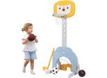 3-in-1 Basketballkorb-Set Basketballkorb mit einstellbarer Höhe leichtes & stabiles Basketball-Set Gelb + Blau