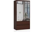 Akord Armadio 2 Ante Con 2 Cassetti E 2 Specchi Wengè 90X51X180 Cm