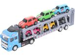 Camion Trasportatore Con 6 Piccoli Giocattoli Interattivi Staccabili Per Bambini, Blu
