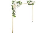 Succebuy Arco Da Tavolo Regolabile Di 711,2šC2489,2 Mm Di Lunghezza E 330,2šC1066,8 Mm Di Altezza, Palo Decorativo Con Portafiori, Cornice Dorata Per Palloncini Per Feste Come Matrimoni, Compleanni E Decorazioni Natalizie