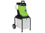 Trituratore Da Giardino Costway 2800 W, Spessore Di Taglio 45 Mm, Trituratore Elettrico Da Giardino Con Ruote E Cassetta Di Raccolta Da 50 L, Trituratore A Lama Con Cavo, Trituratore Verde